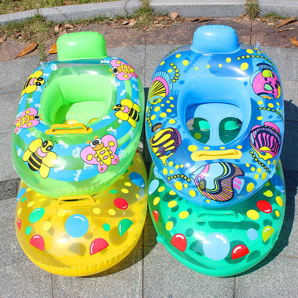 "Kinder Cartoon Muster PVC Aufblasbarer Schwimmring - Baby Day Cruiser Poolzubehör, 65X45cm"