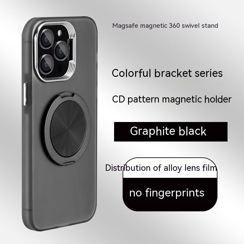 "Farbenfrohe 360° Drehbare Magnetische Handyhülle mit Klebehalterung und Legierungslinsenschutz für iPhone - Stoßfest, Wärmeableitung, Anti-Fall, Anti-Fingerabdruck"