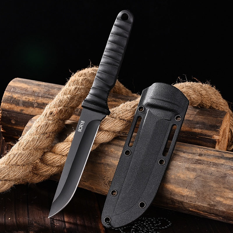 "Premium Outdoor-Multifunktionsmesser aus 9CR13 Stahl - Robustes Camping-Überlebensmesser mit ABS-Griff & Schutzscheide"