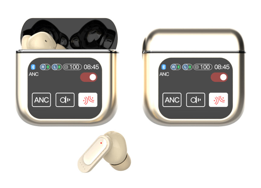 "Bluetooth Kabelloses Headset 54 mit ANC ENC Rauschunterdrückung - Lange Akkulaufzeit, Musikunterstützung, Digitales Display - Verschiedene Farben"