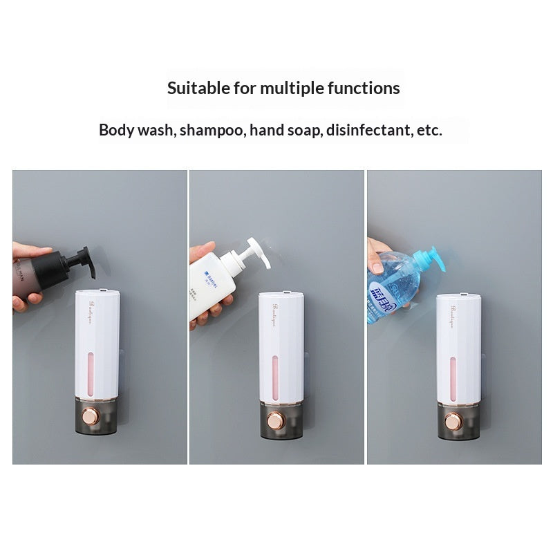 "Lochfreier Seifenspender zur Wandmontage für Heim-Badezimmer - Luxuslichtdesign, Druckknopffunktion, in Weiß, Dunkelgrün und Creme erhältlich"