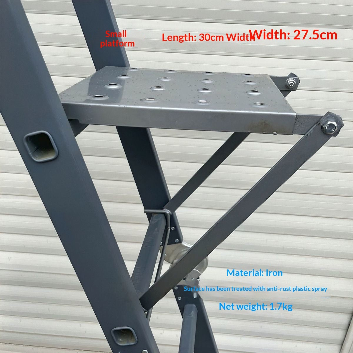 "Robuste Aluminiumlegierung Teleskop-Leiterzubehör: Dreieckige Arbeitsplattform im modernen minimalistischen Stil - Silber oder Schwarz"