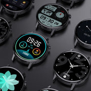 "Intelligente Bluetooth-Anruf Smartwatch 1.32 Zoll, Gesundheits Sportarmband, Wasserdicht, Magnetisches Saugaufladen - Schwarz und Rosegold"