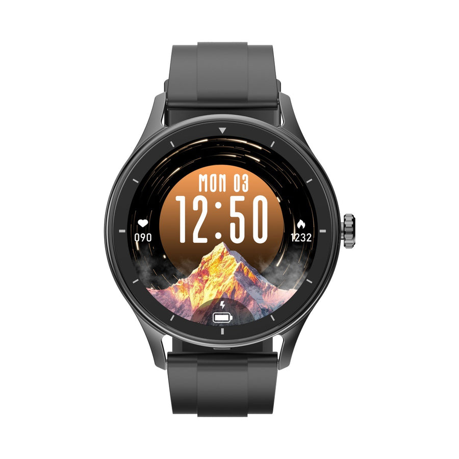 "Edelstahl Sportuhr mit Polierter Doppelarmband und Bluetooth-Anruffunktion - TFT Touchscreen, Farben: Schwarz, Silber, Gold"
