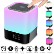 "Tragbarer Bluetooth Wecker Lautsprecher mit Touchscreen, LED-Licht und Farbenfroher Beleuchtung - 4000mAh Akku, 5W+ Verstärker"