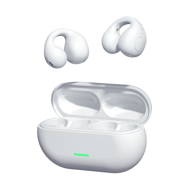 "Premium TWS Bluetooth 5.3 Headset - Komfortables Tragen, Nicht im Ohr, Sportliches Knochenleitung, Wasserdicht & Unterstützt Musik - Schwarz/Weiß"
