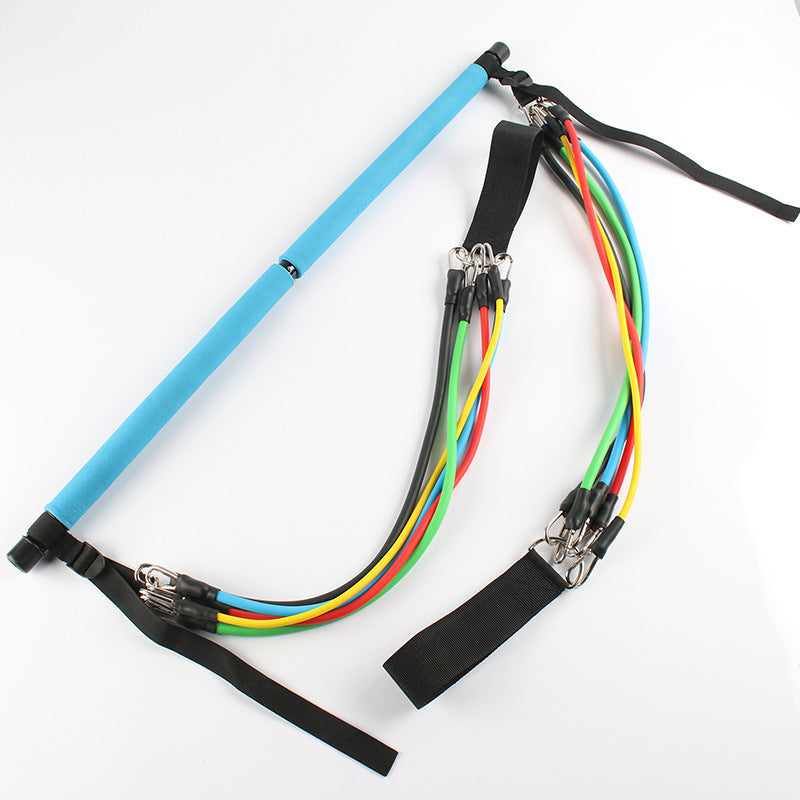 "Tragbare Fitness Yoga Pilates Stange: Gymnastikzubehör für Ganzkörpertraining - Elastische Widerstandsbänder für Heimtrainer, 10lb bis 50lb"