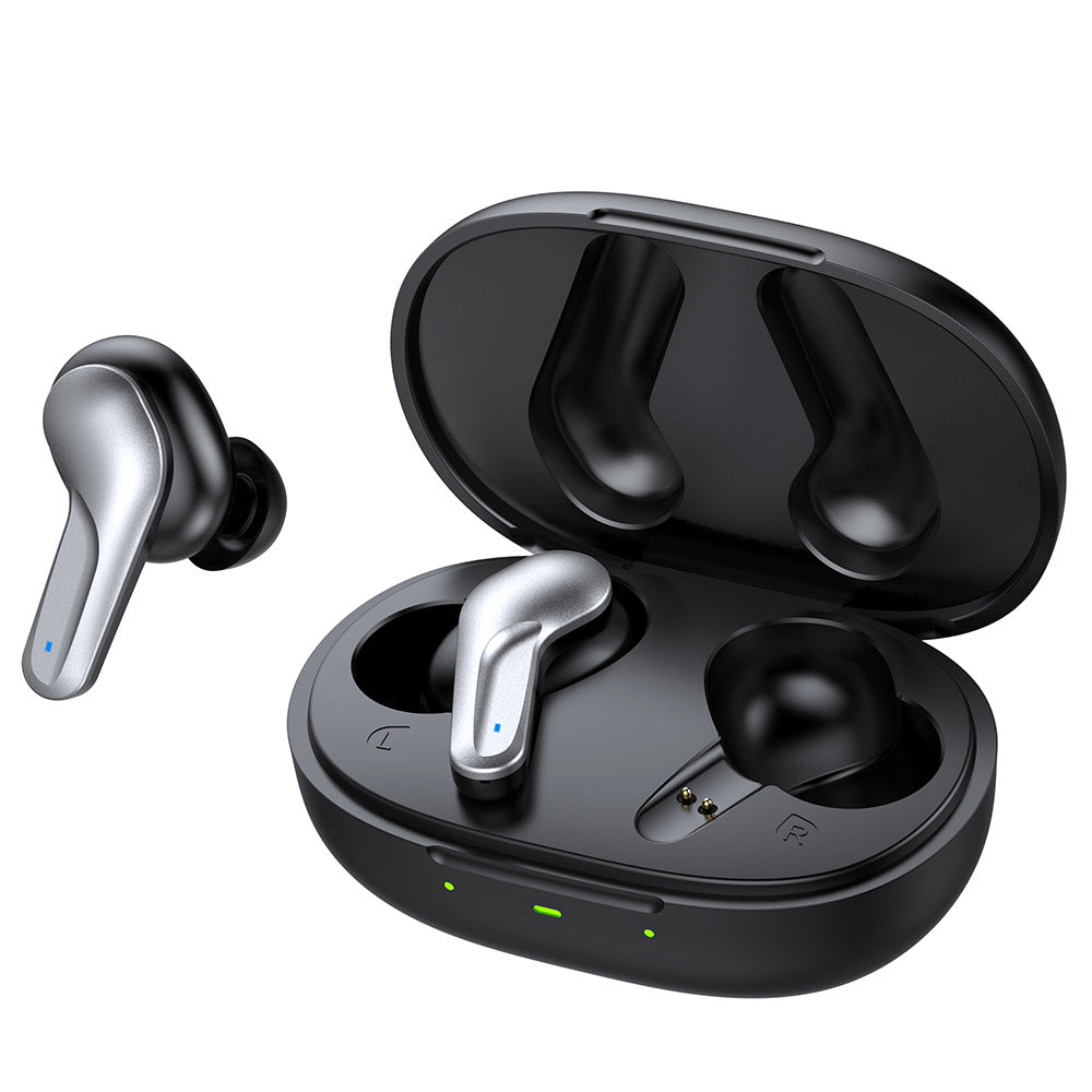 "Bluetooth 5.0 Kabellose Ohrhörer - Binaural, Geräuschreduktion, Stereo-Sound - Schwarz, Grau"