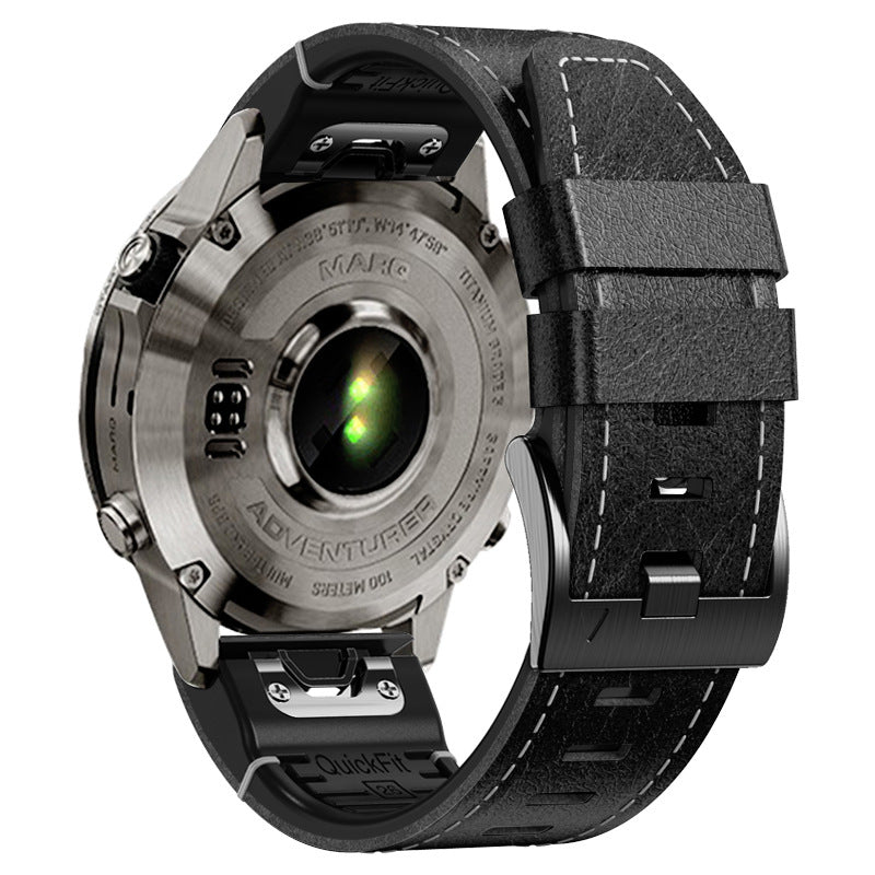 "Premium Lederarmband 22-26mm in Schwarz, Braun, Kaffee - Geschäftsstil, perfekt für jede Uhr"