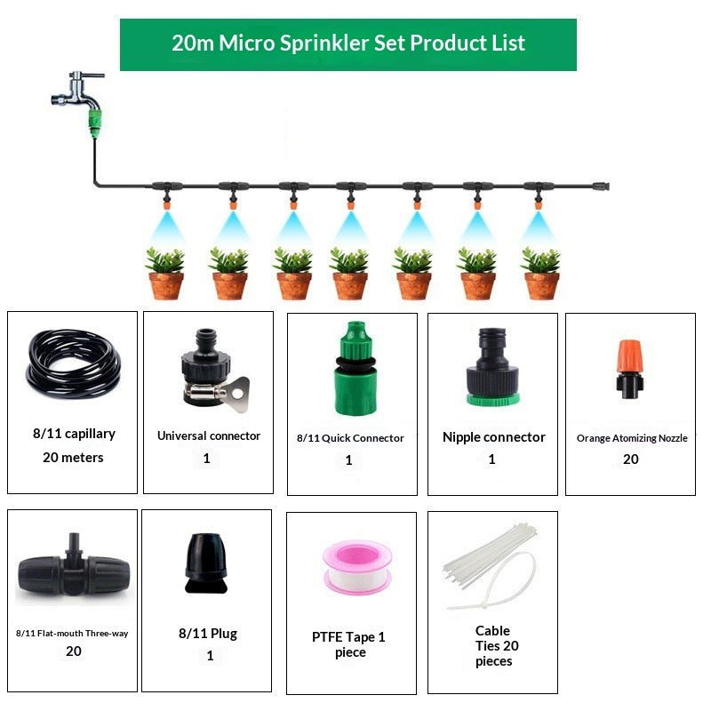 "DIY Gartenbewässerungssystem: Mehrfach-Sprühdüsen, PVC, Gewindeanschluss, Mikro-Sprinkler-Bewässerung (10/15/20 Meter)"