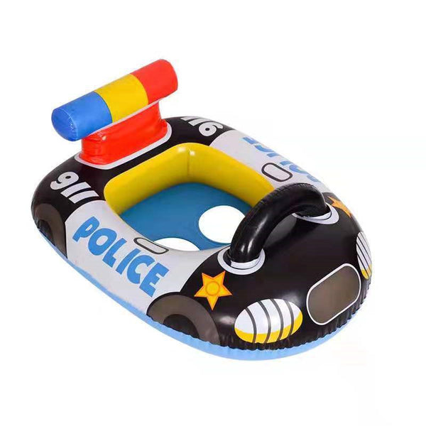 "Neues Kinder Schwimmring - PVC aufblasbares Polizeiauto, sicher & umweltfreundlich, Anti-Kipp-Polster-Design"