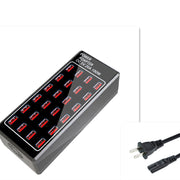 "Schnellladender USB-Multiport-Ladegerät mit 24 Anschlüssen, Brandschutz ABS-PC Material, Schwarz"