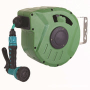 "Qiya Automatische Schlauchtrommel - PVC Wasserschlauch Aufroller 10M, Ideal für Autowäsche & Blumenbewässerung"