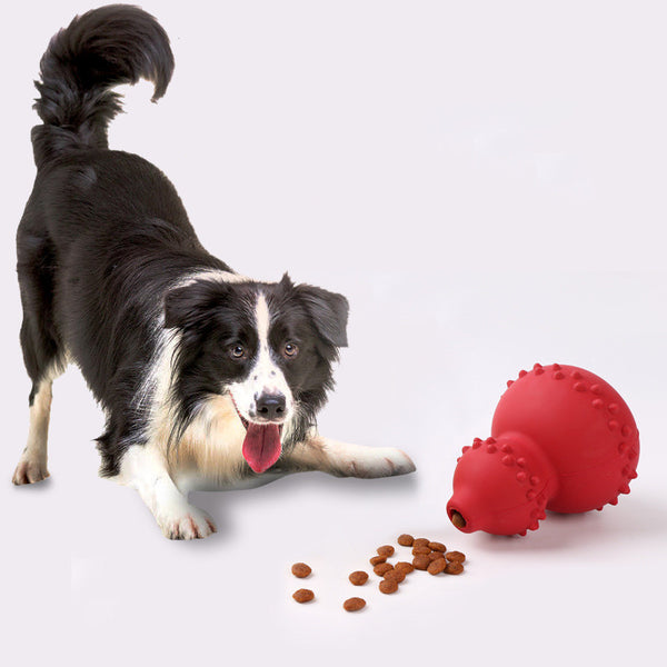 "Interaktives Hundespielzeug aus Naturkautschuk, Bissfest, Zahnreinigend, mit Leckerli-Ausgabe Funktion"