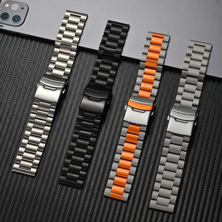 "Reines Titan Uhrenarmband mit Dreifach-Sicherheitsverschluss - Vielseitig, Modisch, 22mm Universal-Schnittstelle"