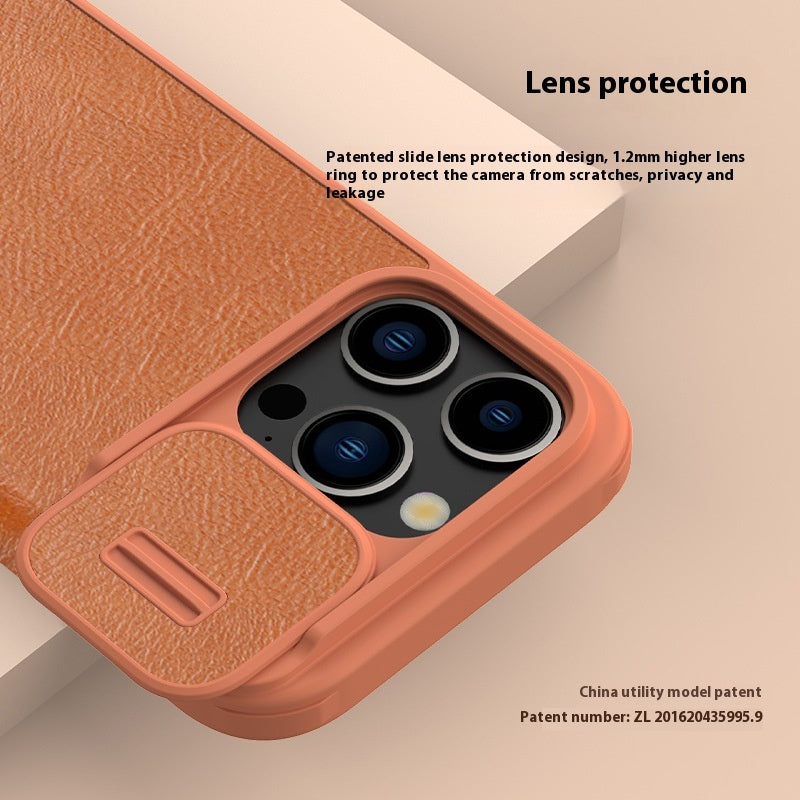 "Premium Kunstleder Handyhülle im Flip-Stil für iPhone 14 Pro Max - Einfaches Design und Schutz"