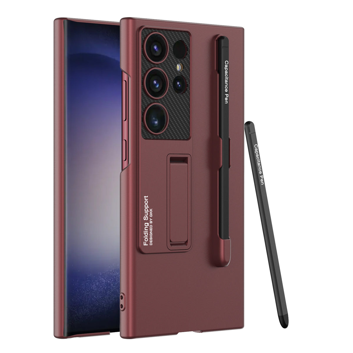 "Schutzhülle für Samsung mit Stiftfach, Mattes Einzelfarben-Design, Stoßfester Hart-PC - inklusive Stift"