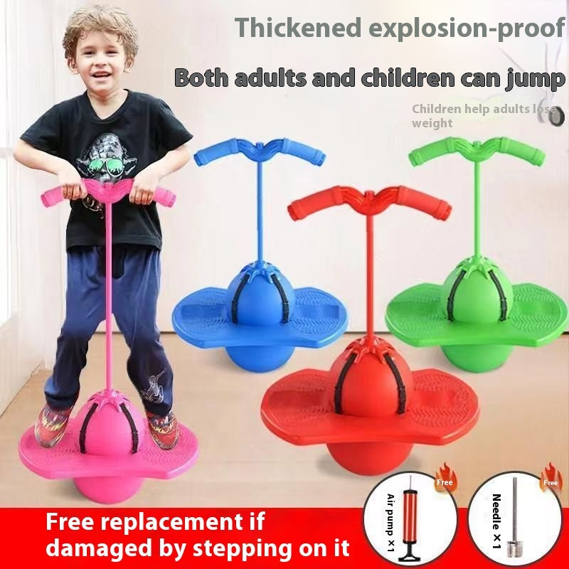 "Fitness Jumping Ball für Kinder & Erwachsene - Balance-Training Spielzeug, Robust & Elastisch, Leuchtende Farben, Griff-Varianten Verfügbar"