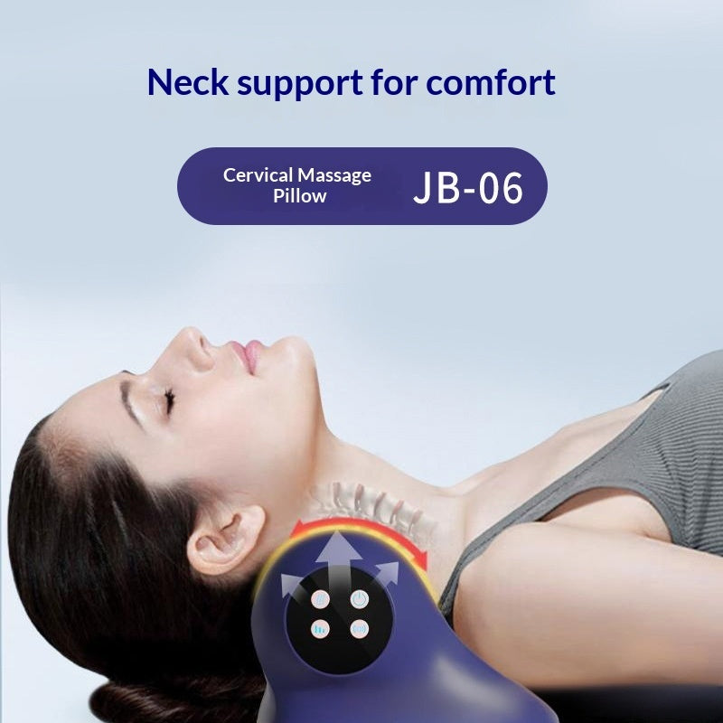 "Premium Zervikales Massagekissen - Schmerzlinderung, Korrektur von Nackenschmerzen & Infrarot Wärmebehandlung mit verstellbarer Vibration"
