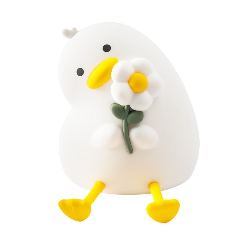 "Vitality Flower Duck Nachtlicht: Kompakt USB-Ladefunktion, Augenschonendes & Beruhigendes Licht für Schlafzimmer und Kinderzimmer"