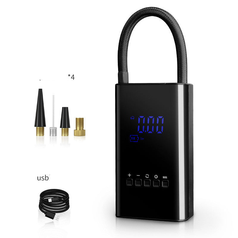 "Kompakter Digitaler Auto-Luftkompressor - Drahtlos, Tragbar & Smart mit Hochleistungs-USB-Aufladung"