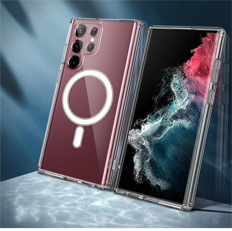 "Transparente Magnetische Handyhülle, Kompatibel mit MagSafe Ladegerät, Schutzcover aus TPU Material für Samsung"