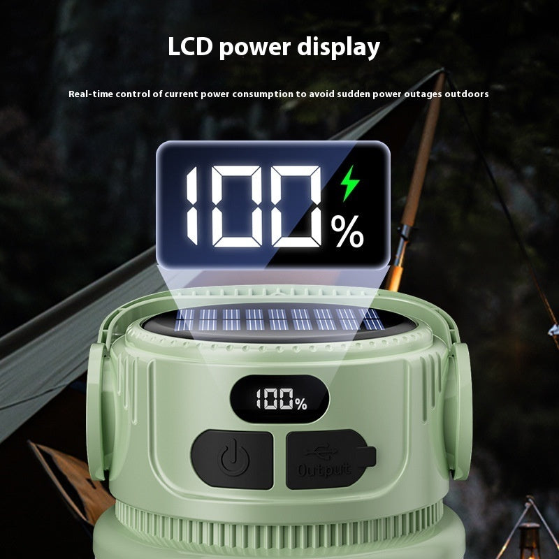 "Solarbetriebene Mehrfach-Modus Camping Laterne - Verstellbare, Tragbare und Aufladbare Outdoor Lampe mit Notfall-Funktion"