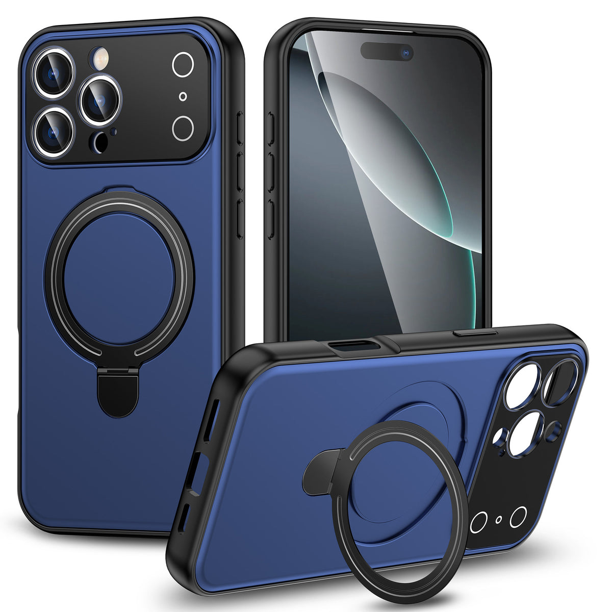 "Großbild-Magnetisches Handyhülle mit Hautähnlicher Oberfläche, Ständer und Stoßfestem Design - Kompatibel mit iPhone"