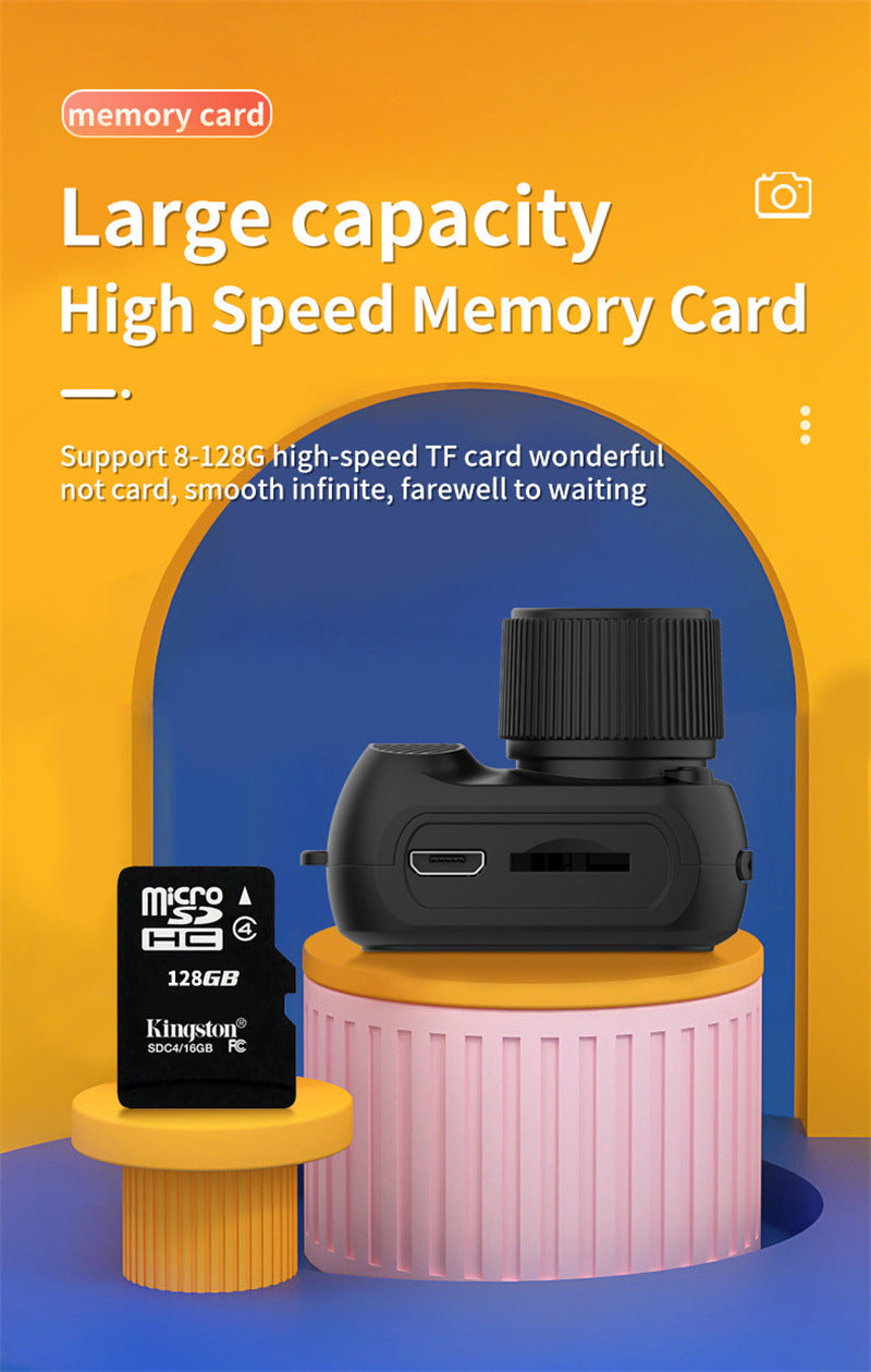"Retro Mini-Kamera 1080p HD - Tragbare Kamera für Innen- und Außenbereich - Ideales Geschenk für Feiertage - Unterstützt Video und MicroSD bis zu 512GB"