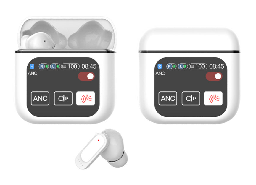 "Bluetooth Kabelloses Headset 54 mit ANC ENC Rauschunterdrückung - Lange Akkulaufzeit, Musikunterstützung, Digitales Display - Verschiedene Farben"