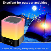 "Tragbarer Bluetooth Wecker Lautsprecher mit Touchscreen, LED-Licht und Farbenfroher Beleuchtung - 4000mAh Akku, 5W+ Verstärker"
