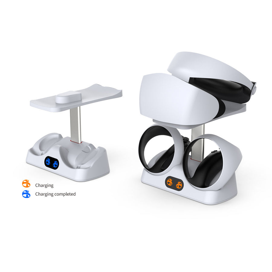 "PS5 VR2 Ladestation mit Display Licht & Controller-Halterung - Schnelles Aufladen und platzsparendes Design"