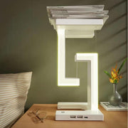 "Designer Balance-Lampe mit kabelloser Smartphone-Ladefunktion und magnetischem Schwebeeffekt für Zuhause und Büro"