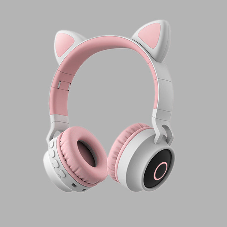 "Faltbares LED Licht Katzenohr Bluetooth 5.0 Kopfhörer - Kabelloses, Tragbares Headset mit Mikrofon - Ideal Geschenk für Kinder"
