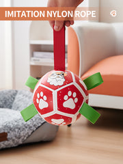 "Interaktives Hundespielzeug Fußball mit Gurten - Wasserspielzeug für Tauziehen - Ideales Geschenk für Haustiere zu Halloween, Weihnachten & Geburtstag"