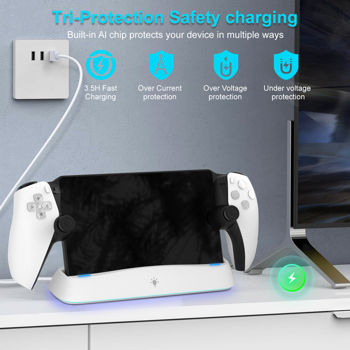 "PlayStation Portable Handheld Konsole Ladestation - Typ-C, Speicherfunktion, ABS Material, mit Zubehör"