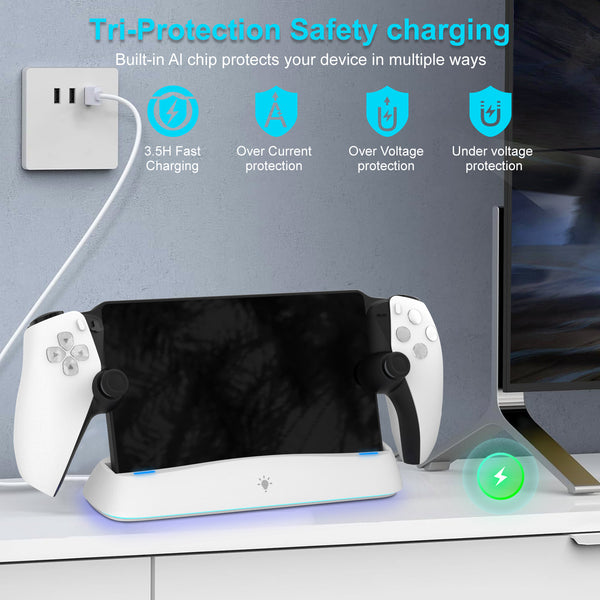 "PlayStation Portable Handheld Konsole Ladestation - Typ-C, Speicherfunktion, ABS Material, mit Zubehör"