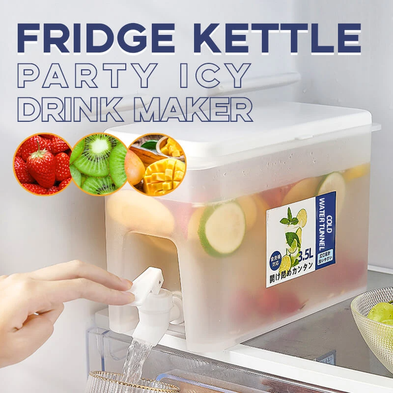 "Großkapazität Kühlschrank Aufbewahrungskrug mit Wasserhahn, Lebensmittelechter PP-Kunststoff, 3.5L - Ideal für Säfte und Eistee"