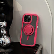 "Einfache Ins Feste Farbe Magnetische Halterung Handyhülle, Kompatibel mit iPhone 11/12/13/14 Pro Max, Stoßschutz, Acrylmaterial"
