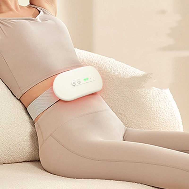 "Wiederaufladbares Bauchmassagegerät für den Hausgebrauch - 3-Gang-Timing, Infrarot-Physiotherapie, in Beige, Rosa, Hellgrün"