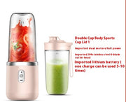 "Tragbarer 6-Klingen-Mini-Saftpresse Mixer: Smoothie-Zubereiter, Obstquetscher & Eiszerkleinerer, USB aufladbar, 140W Leistung, Dunkelblau"