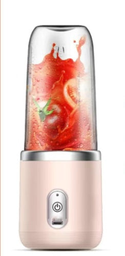 "Tragbarer 6-Klingen-Mini-Saftpresse Mixer: Smoothie-Zubereiter, Obstquetscher & Eiszerkleinerer, USB aufladbar, 140W Leistung, Dunkelblau"