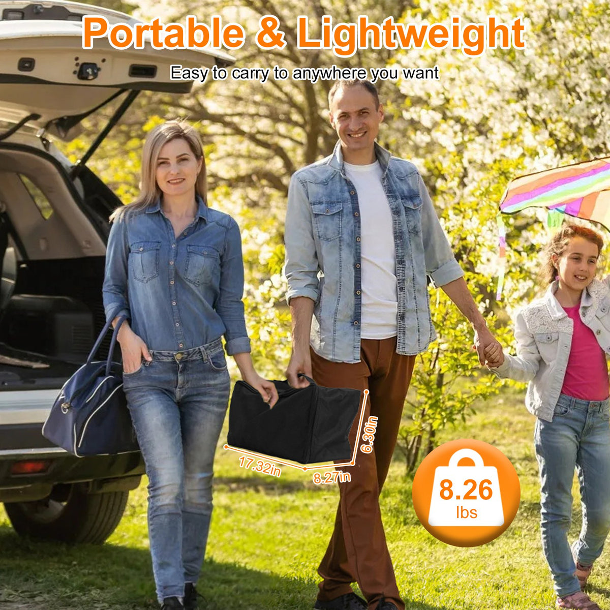 "Premium 4K HD Projektor Leinwand 120/100 Zoll mit Standfuß - Faltenfrei, Tragbar, für Innen- und Außenkino - Inklusive Tragetasche"