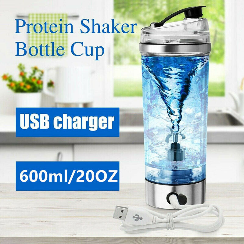 "Elektrischer Eiweiß-Shake-Mixer USB, Tragbarer Milch-Kaffee-Blender, Fitness-Sportflasche 600ml, Leicht zu Reinigen, Perfekt für Unterwegs"