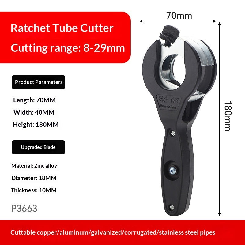 "Robuster PVC-Rohrschneider mit auswechselbarer Klinge und großem Lager: Präzises Schneiden leicht gemacht!"