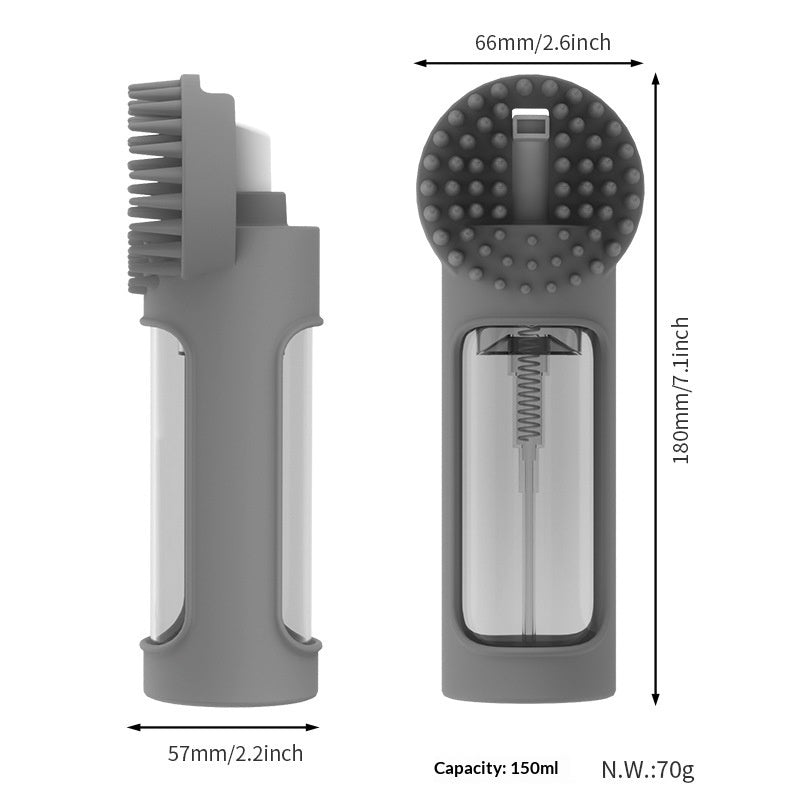 "Multifunktionale 2-in-1 Silikon Haustier-Badebürste in Grau und Blau"