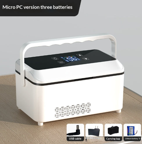 "Tragbarer Mini-Kühlschrank für Auto und Zuhause, Dual-Core, USB-Betrieben, Verschiedene Farben und Batterieoptionen"