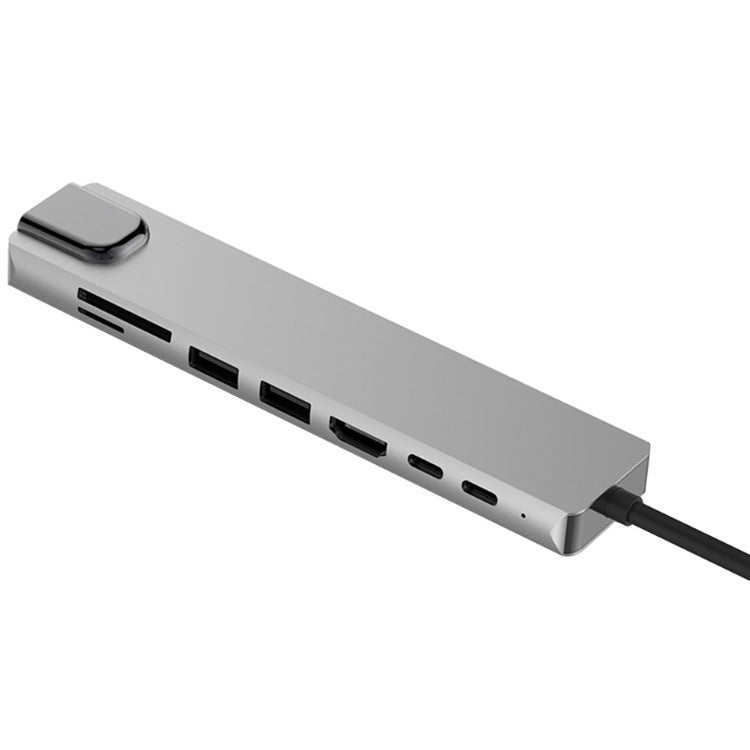 "PD Acht-in-Eins Erweiterungs-Dock, USB-Anschlussstation, Typ-C Hub Splitter, Aluminiumlegierung, 8 Ports ohne externe Stromversorgung"
