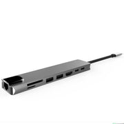 "PD Acht-in-Eins Erweiterungs-Dock, USB-Anschlussstation, Typ-C Hub Splitter, Aluminiumlegierung, 8 Ports ohne externe Stromversorgung"