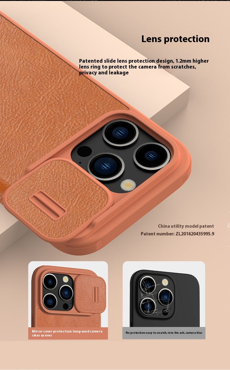"Premium Kunstleder Handyhülle im Flip-Stil für iPhone 14 Pro Max - Einfaches Design und Schutz"